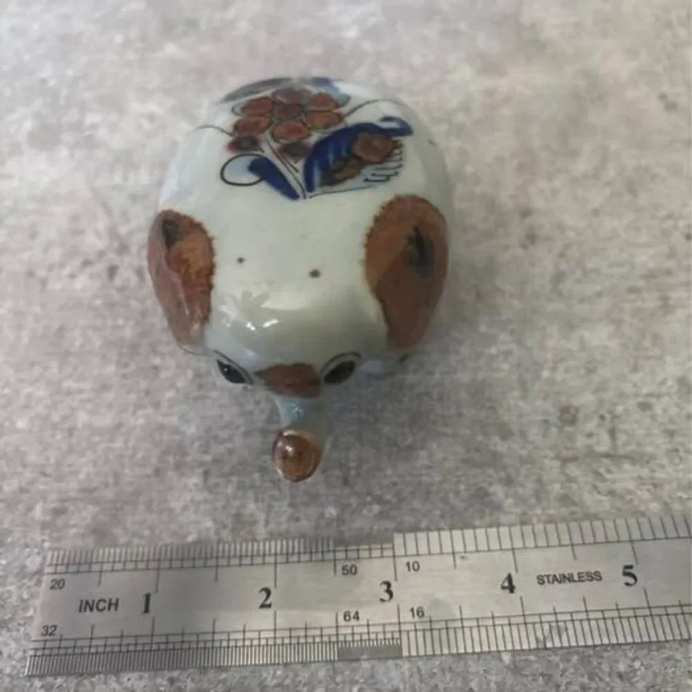 Vintage Mexican Pottery Pig Figurine Hand Painted Folk Art Ceramic